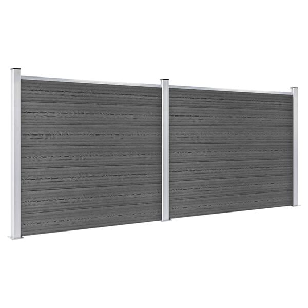 vidaXL Gjerdepanelsett WPC 353x146 cm svart