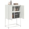 vidaXL Highboard hvit 68,5x38,5x107 cm st&aring;l