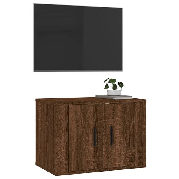 vidaXL Vegghengt TV-benk brun eik 57x34,5x40 cm