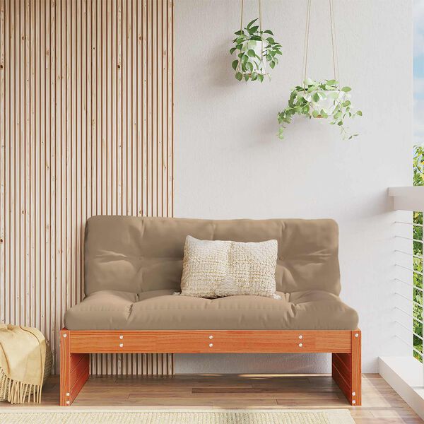 vidaXL Hagem&oslash;bel Midtsofa Massiv furu VoksBrun 120 x 95 x 69 cm