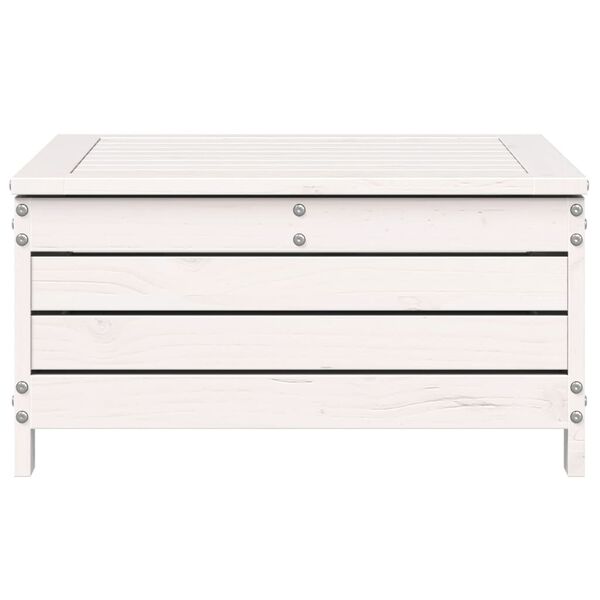 vidaXL Hagefotskammel hvit 62x63,5x32 cm heltre furu