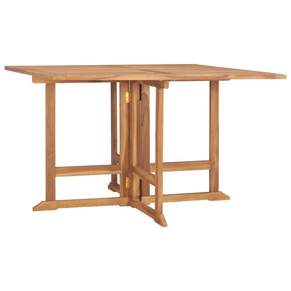 vidaXL Sammenleggbart hagespisebord 120x120x75 cm heltre teak
