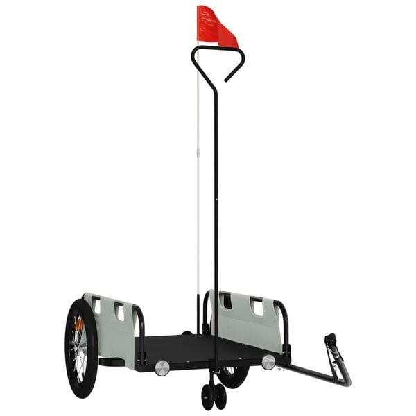 vidaXL Sykkelhenger gr&aring; oxfordstoff og jern