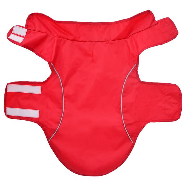 vidaXL Hunde regnfrakk med refleksstrimler polyester rød XXS