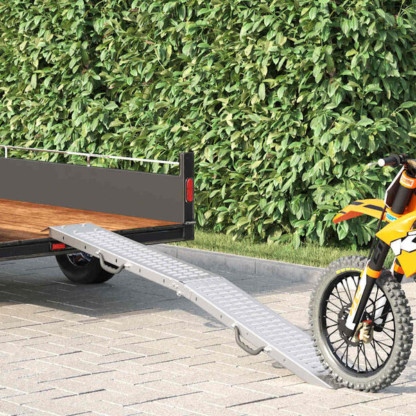 vidaXL Sammenleggbar rampe 200kg per rampe s&oslash;lv 186 x 23 x 4,5 cm