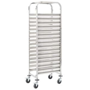 vidaXL Kj&oslash;kkentralle for 16 brett 38x55x163 cm rustfritt st&aring;l