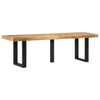 vidaXL Benk 160 cm grovt heltre mangotre og st&aring;l