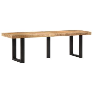vidaXL Benk 160 cm grovt heltre mangotre og st&aring;l