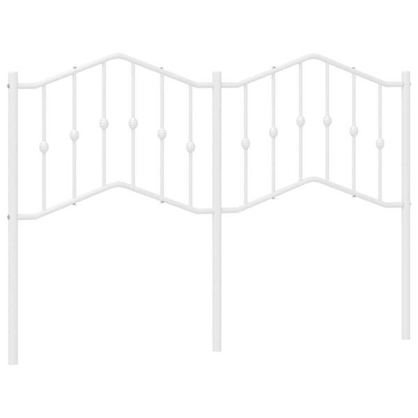 vidaXL Sengegavl i metall hvit 150 cm