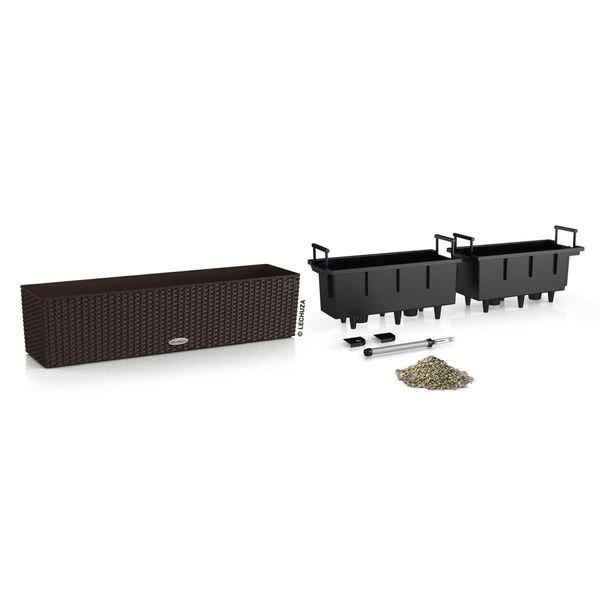 LECHUZA Plantekasse BALCONERA Cottage 80 ALL-IN-ONE mocca