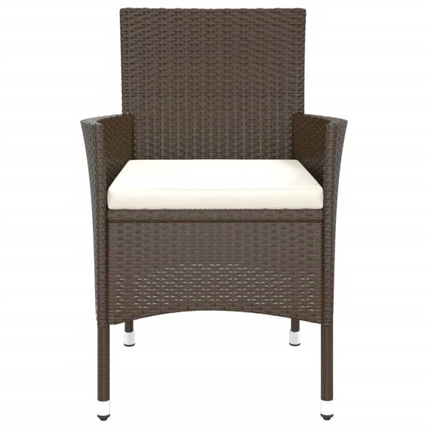 vidaXL Hagestoler med puter 2 stk brun polyrotting (kun Storbritannia/IE/FI/NO)