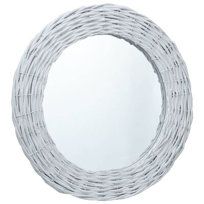 vidaXL Speil hvit 80 cm kurvstrå