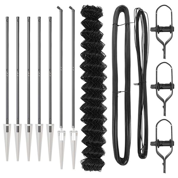 vidaXL Gjerdep&aring;le Gr&aring; 10 x 1,5 m (40 x 40 mm mesh) St&aring;l og PVC