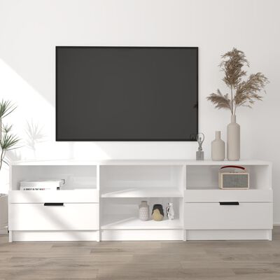 vidaXL TV-benk høyglans hvit 150x33,5x45 cm konstruert tre