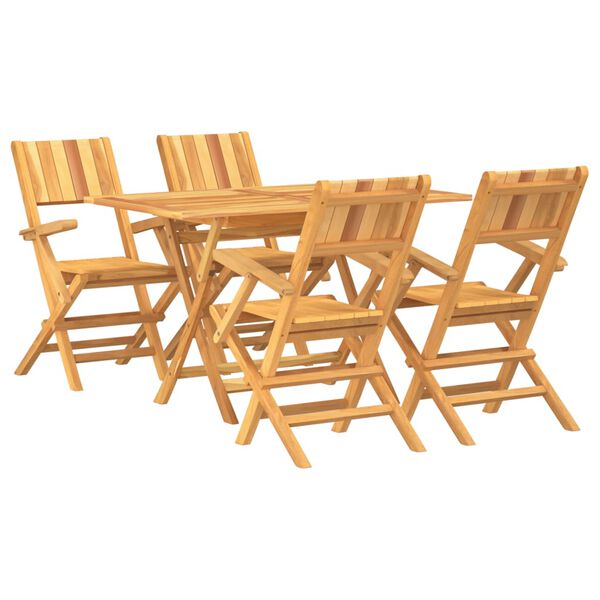 vidaXL Hagespisegruppe 5 deler heltre teak