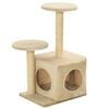 vidaXL Kattetre med klorestolper i sisal 60 cm beige