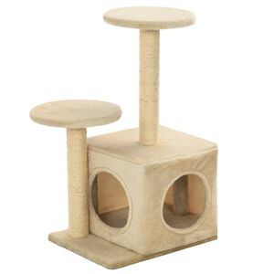 vidaXL Kattetre med klorestolper i sisal 60 cm beige