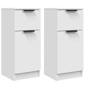 vidaXL Skjenker 2 stk hvit 30x30x70 cm konstruert tre