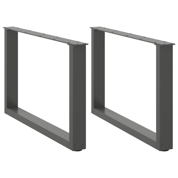vidaXL Salongbordben U-formet 2 stk antrasitt 70 x (42-43) cm st&aring;l