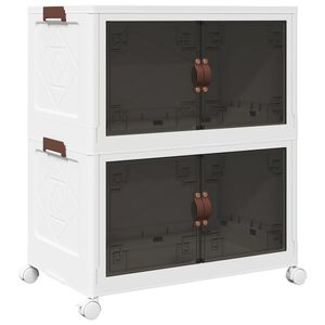 vidaXL Oppbevaringsboks stablebar med hjul 2-lags 75 L 64x40x76 cm