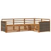 vidaXL Utend&oslash;rs sofa-sett 4 pcs Naturlig Solid akasietre