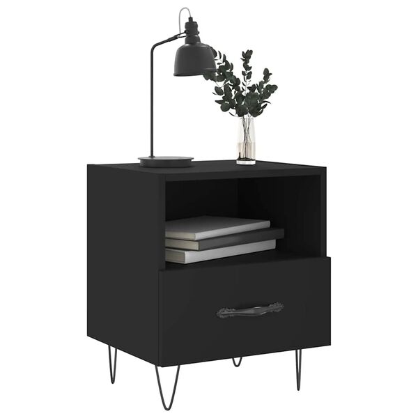 vidaXL Nattbord 2 stk svart 40x35x47,5 cm konstruert tre