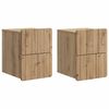 vidaXL Vegghengt Nattbord 2 pcs Artisan eik 33 x 34,5 x 43 cm
