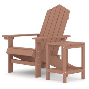 vidaXL Adirondack hagestol med bord HDPE brun