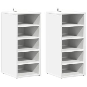 vidaXL Skoskap hvit 2 stk 31,5x35x70 cm konstruert tre