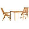 vidaXL Hage Spisegruppe 3 stk. Brun Solid akasietre
