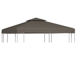 vidaXL Dobbel toppduk til paviljong 310 g/m&sup2; 3x3 m gr&aring;brun