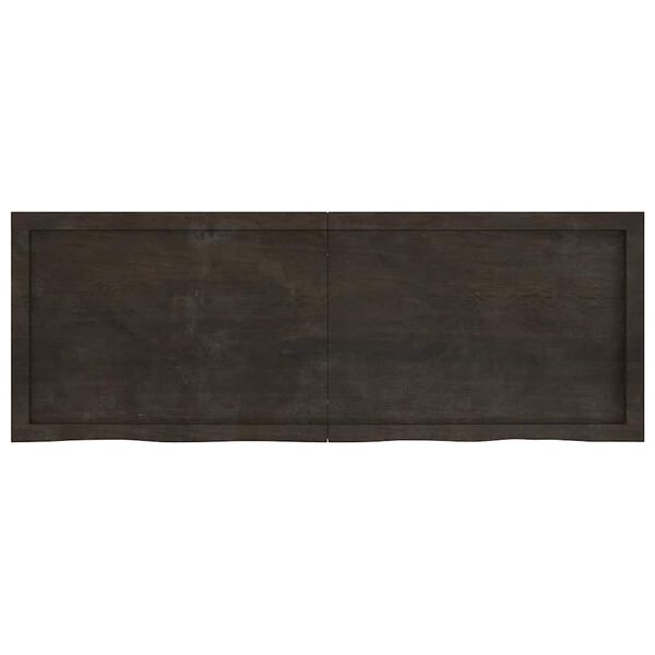 vidaXL Bordplate mørkebrun 140x50x(2-6) cm behandlet heltre eik
