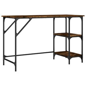 vidaXL Skrivebord r&oslash;kt eik 120x50x75 cm metall og konstruert tre