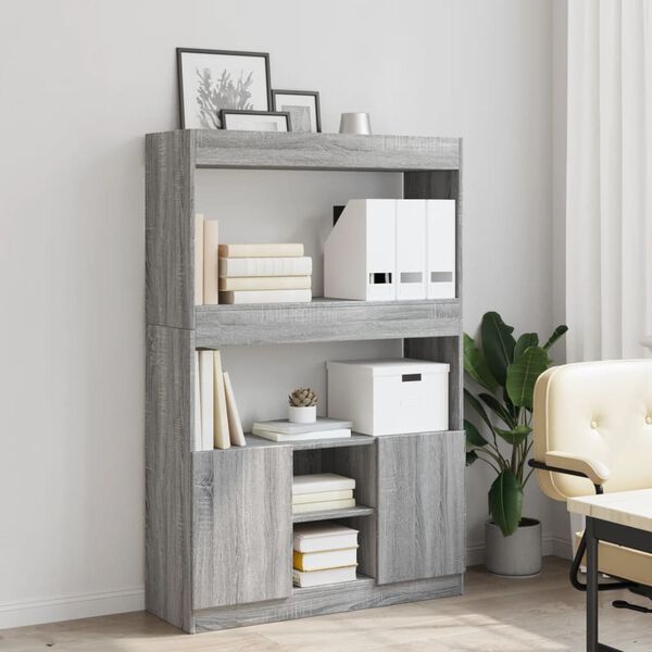 vidaXL Highboard gr&aring; sonoma 92x33x140 cm konstruert tre
