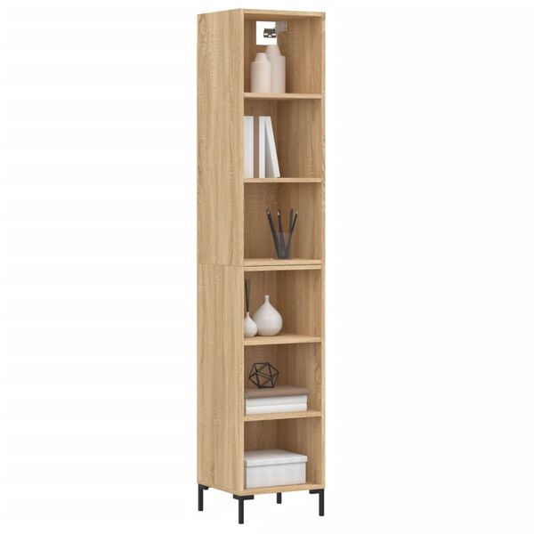 vidaXL Highboard sonoma eik 34,5x32,5x180 cm konstruert tre