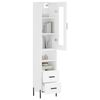 vidaXL Highboard hvit 34,5x34x180 cm konstruert tre