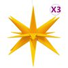 vidaXL Julelys med LED 3 stk sammenleggbar gul 100 cm