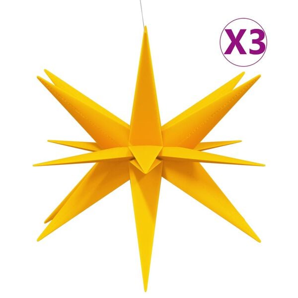 vidaXL Julelys med LED 3 stk sammenleggbar gul 100 cm