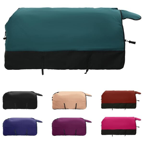 vidaXL Hestepledd M&oslash;rk Gr&oslash;nn og Svart 165 cm Polyester