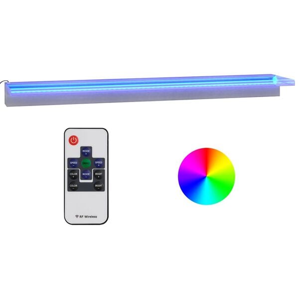 vidaXL Vannfall med RGB LED rustfritt st&aring;l 108 cm