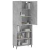 vidaXL Highboard betonggr&aring; 69,5x34x180 cm konstruert tre