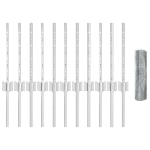 vidaXL Gjerde og Støtte sølv 0,4 x 25 m Stål