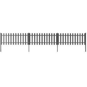 vidaXL Stakittgjerde med stolper 3 stk WPC 600x60 cm