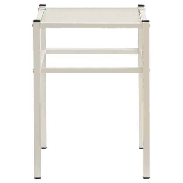 vidaXL Nattbord hvit og gjennomsiktig 42,5x33x44,5 cm metall og glass