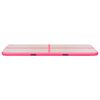vidaXL Oppblåsbar gymnastikkmatte med pumpe 600x100x10 cm PVC rosa