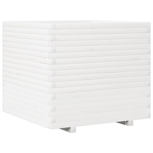 vidaXL Plantekasse hvit 80x80x72 cm heltre furu