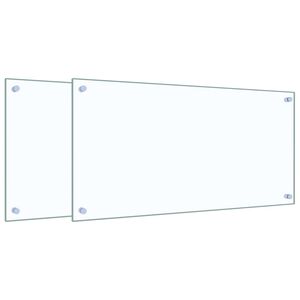 vidaXL Kj&oslash;kkenplater 2 stk gjennomsiktig 80x40 cm herdet glass