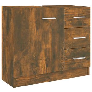 vidaXL Servantskap r&oslash;kt eik 63x30x54 cm konstruert tre