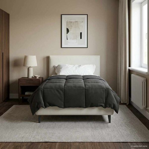 vidaXL Sommerdyne Quilted Antrasitt 155 x 220 cm Mikrofiber