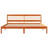 vidaXL Sengeramme med hodegavl voksbrun 200x200 cm heltre furu